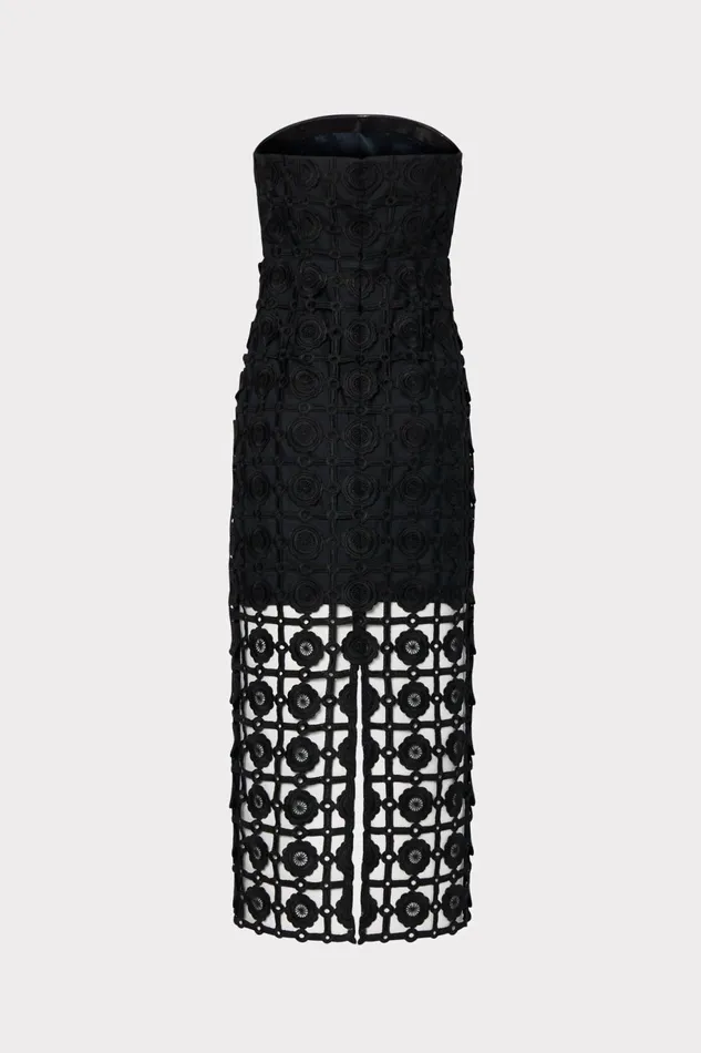 Milly Kait Tile Lace Dress Black Women Dresses