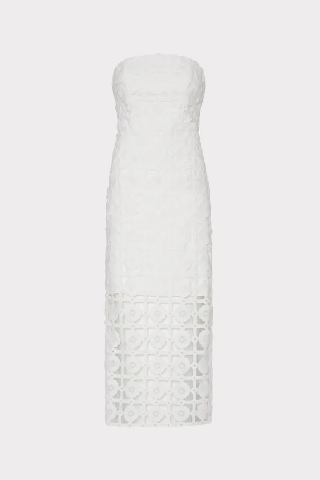 Milly Kait Tile Lace Dress White Women Dresses