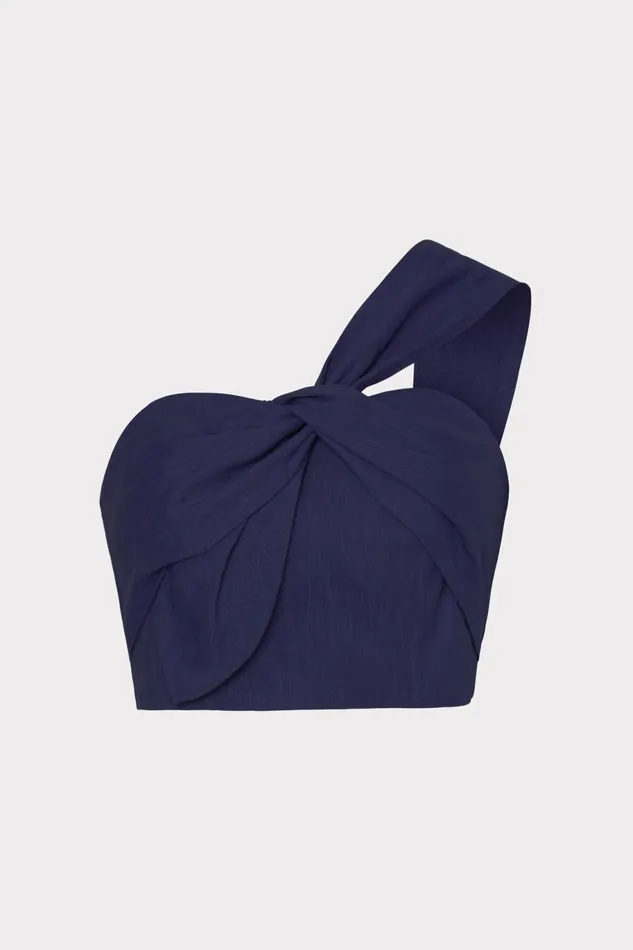 Milly Linen Top Navy Women Tops