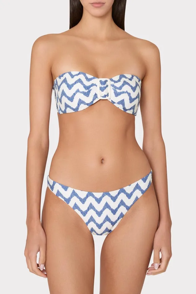 Milly Margot Barcelona Chevron Bandeau Top Whiteblue Women Swim and Coverups Milly Margot Barcelona Chevron Bandeau Top Whiteblue Women Swim and Coverups