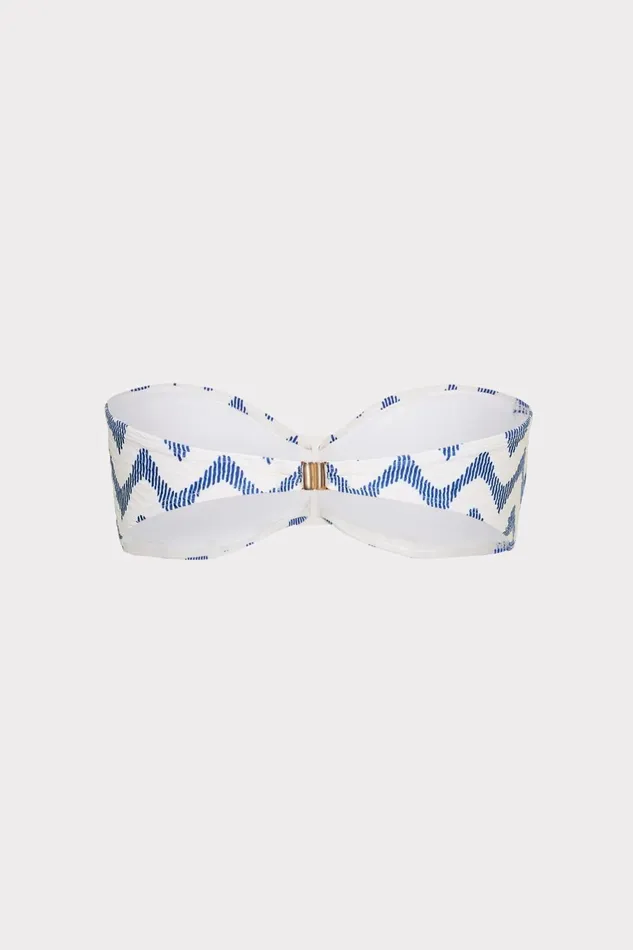 Milly Margot Barcelona Chevron Bandeau Top Whiteblue Women Swim and Coverups Milly Margot Barcelona Chevron Bandeau Top Whiteblue Women Swim and Coverups