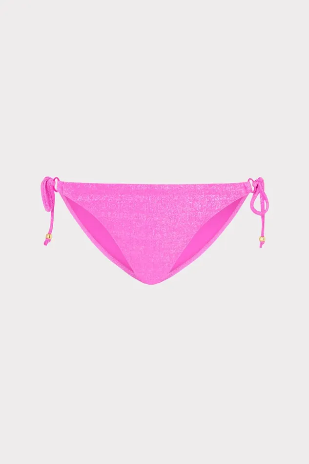 Milly Metallic Ring Bikini Bottom Fuchsiasilver Women Swim and Coverups