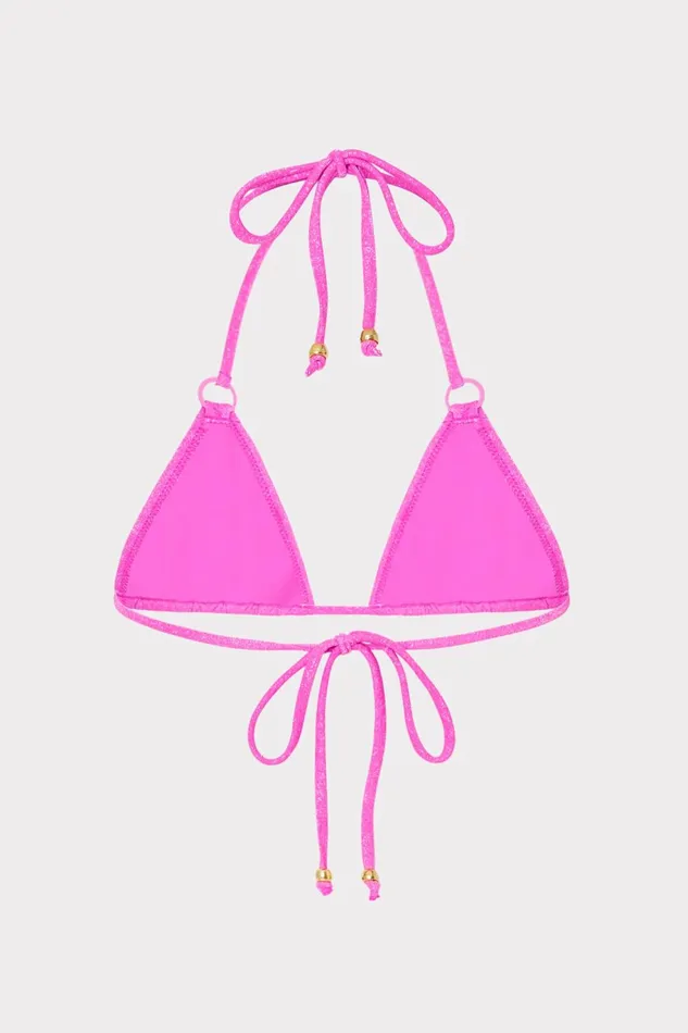 Milly Metallic Ring Triangle Bikini Top Fuchsiasilver Women Bikinis Milly Metallic Ring Triangle Bikini Top Fuchsiasilver Women Bikinis