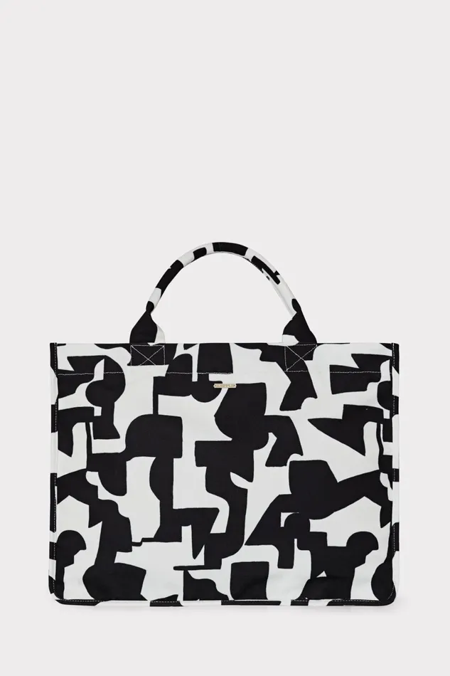 Milly Milly Mimi Tote Bag Blackecru Women Swim and Coverups