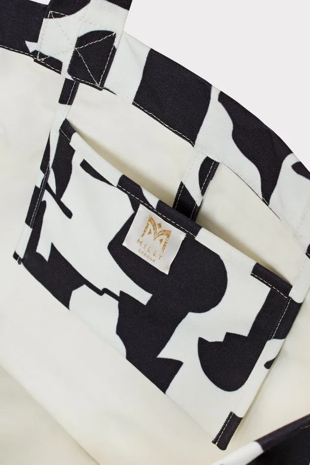 Milly Milly Mimi Tote Bag Blackecru Women Swim and Coverups Milly Milly Mimi Tote Bag Blackecru Women Swim and Coverups