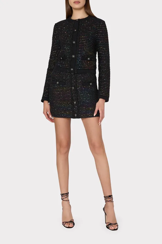 Milly Sequin Textured Knit Mini Skirt Multi Women Matching Sets Milly Sequin Textured Knit Mini Skirt Multi Women Matching Sets