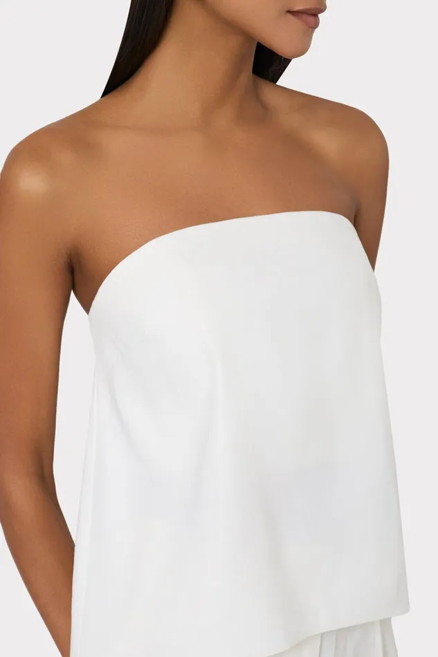 Milly Solid Linen Strapless Top White Women Matching Sets Milly Solid Linen Strapless Top White Women Matching Sets