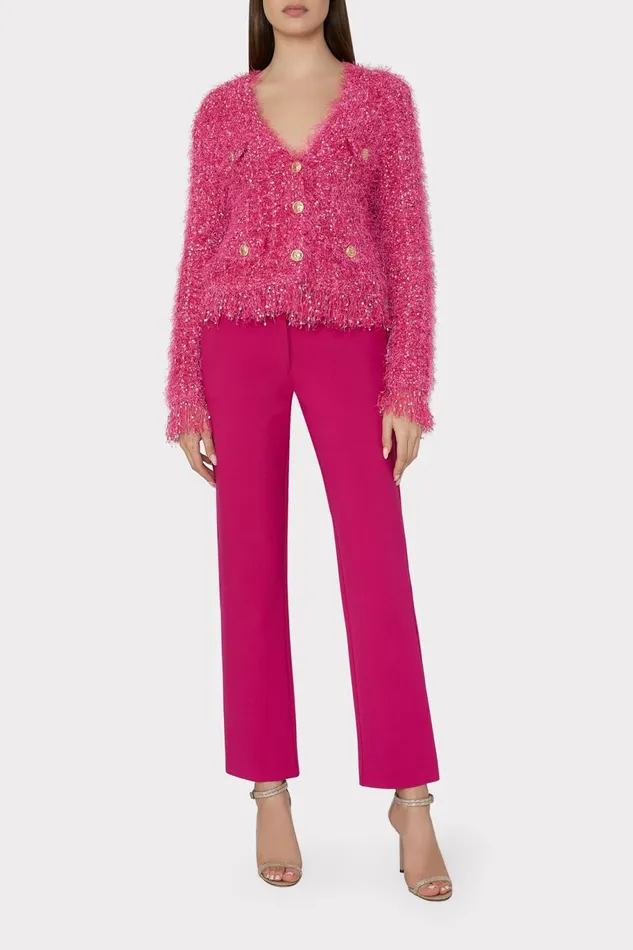 Milly Textured Fringe Cardigan Pink Women Coats and Jackets Milly Textured Fringe Cardigan Pink Women Coats and Jackets