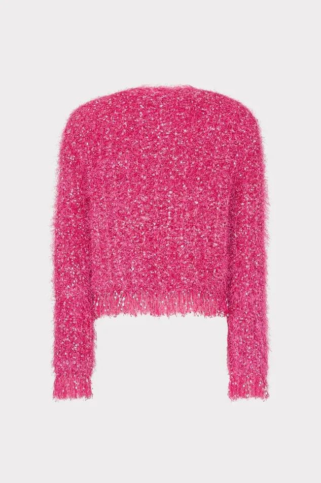 Milly Textured Fringe Cardigan Pink Women Coats and Jackets Milly Textured Fringe Cardigan Pink Women Coats and Jackets