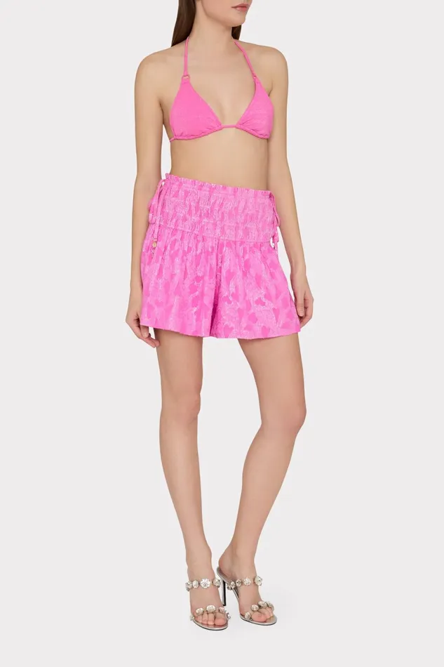 Milly Wendy Lurex Jacquard Shorts Pink Women CoverUps Milly Wendy Lurex Jacquard Shorts Pink Women CoverUps