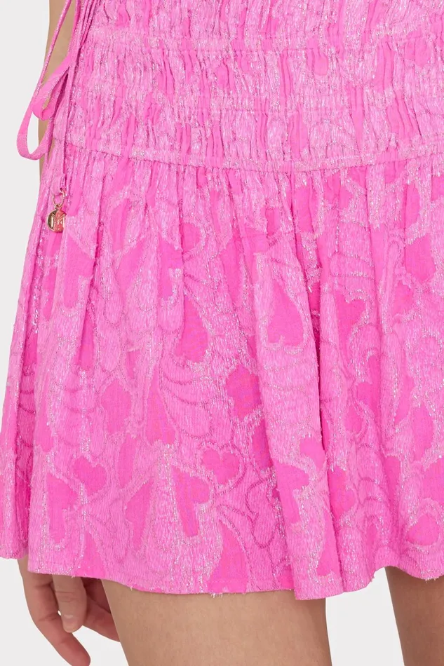 Milly Wendy Lurex Jacquard Shorts Pink Women CoverUps Milly Wendy Lurex Jacquard Shorts Pink Women CoverUps