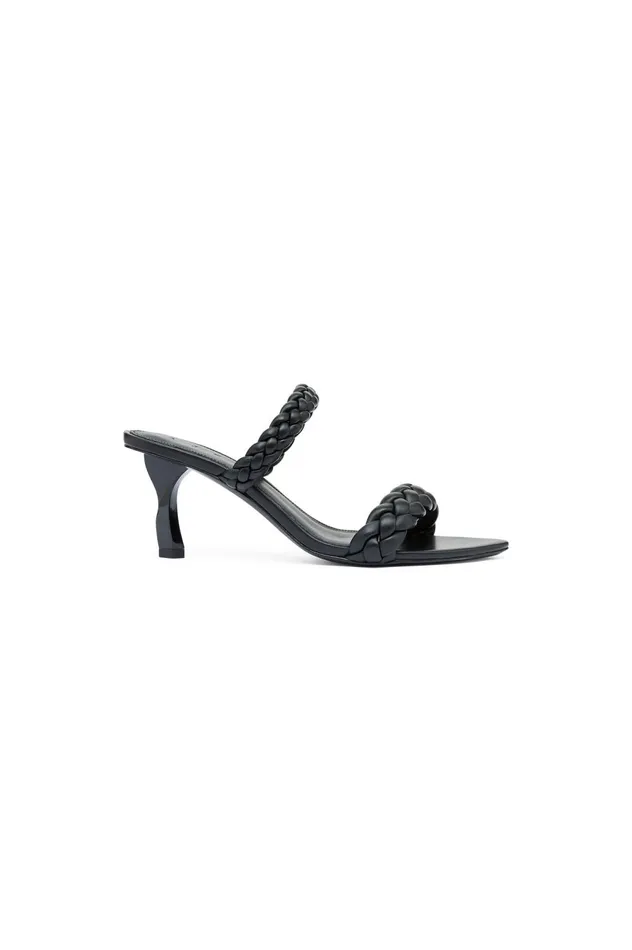 Mirage Woven Sculptural Heel Black Women Aje Shoes