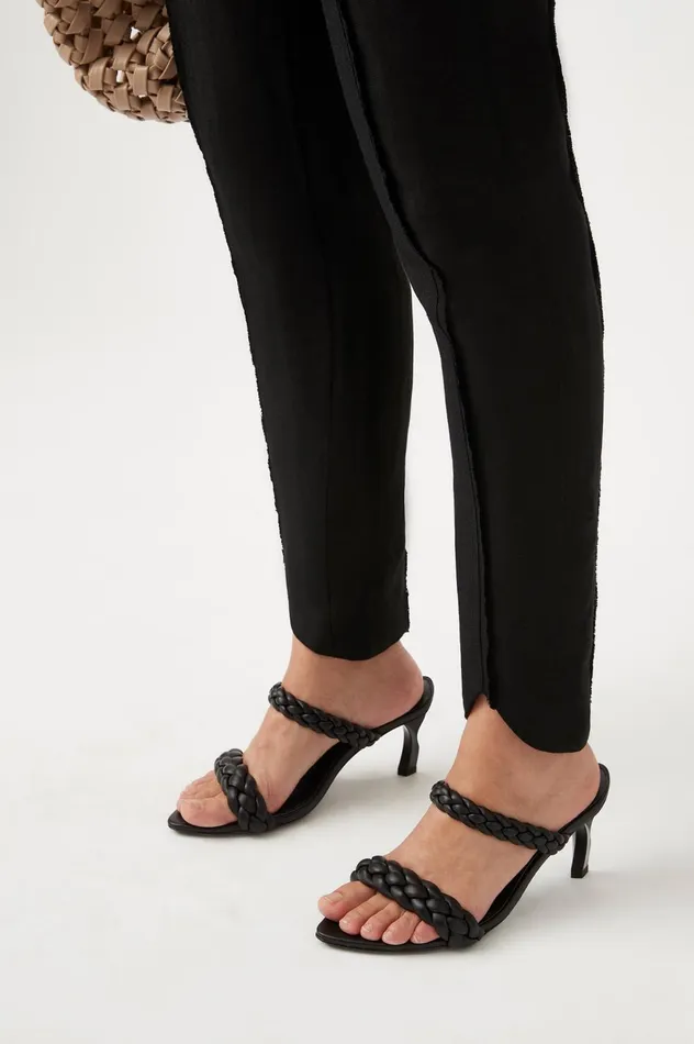 Mirage Woven Sculptural Heel Black Women Aje Shoes