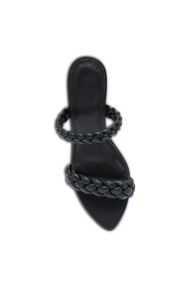 Mirage Woven Sculptural Heel Black Women Aje Shoes