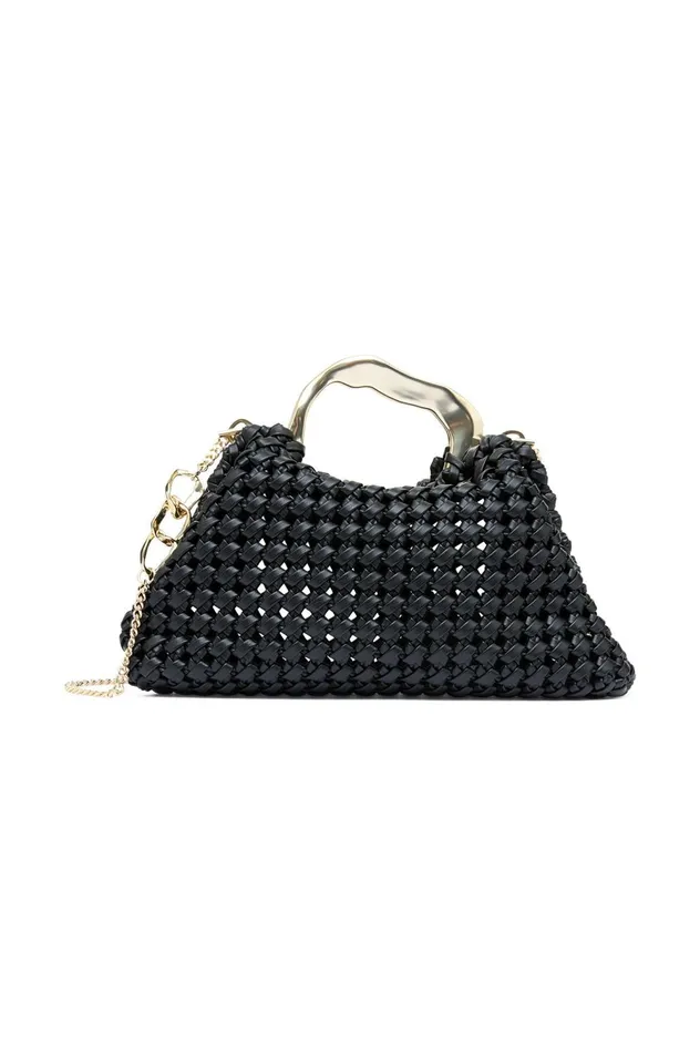 New Weave Frame Bag Black Women Aje Handbags 038 Wallets