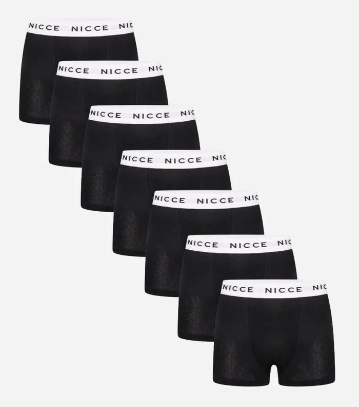 NICCE Underwear Mens NICCE 7 Pack Boxers Borwis Black