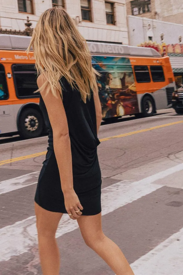 Nicole Cowl Back Dress Black Women Bohme Dresses