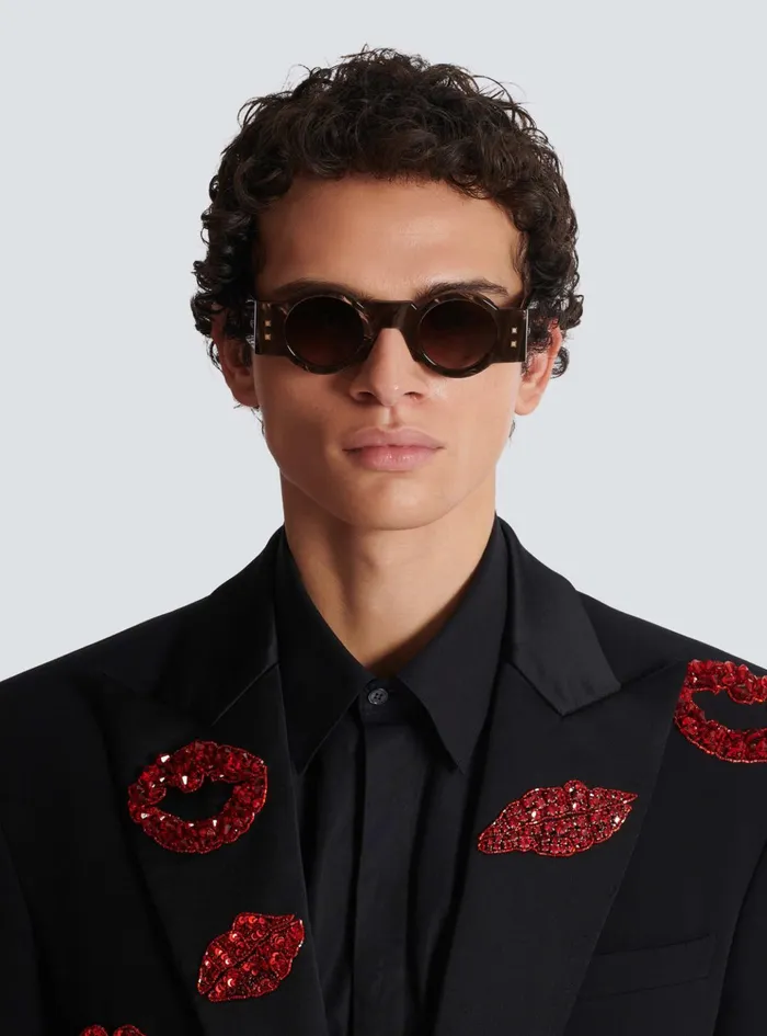 Olivier Sunglasses Brown WomenMen Balmain Eyewear