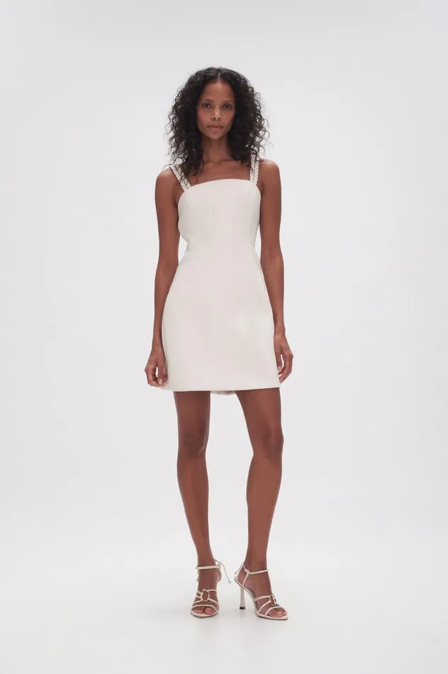 Osa Braided Mini Dress Ivory Women Aje Mini Dresses