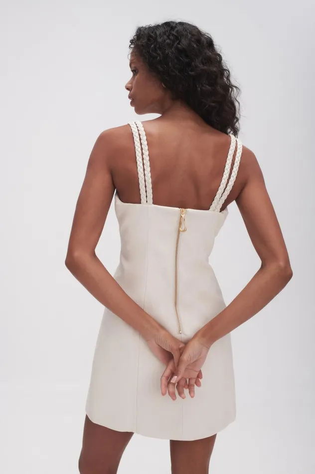 Osa Braided Mini Dress Ivory Women Aje Mini Dresses