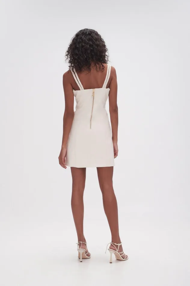 Osa Braided Mini Dress Ivory Women Aje Mini Dresses
