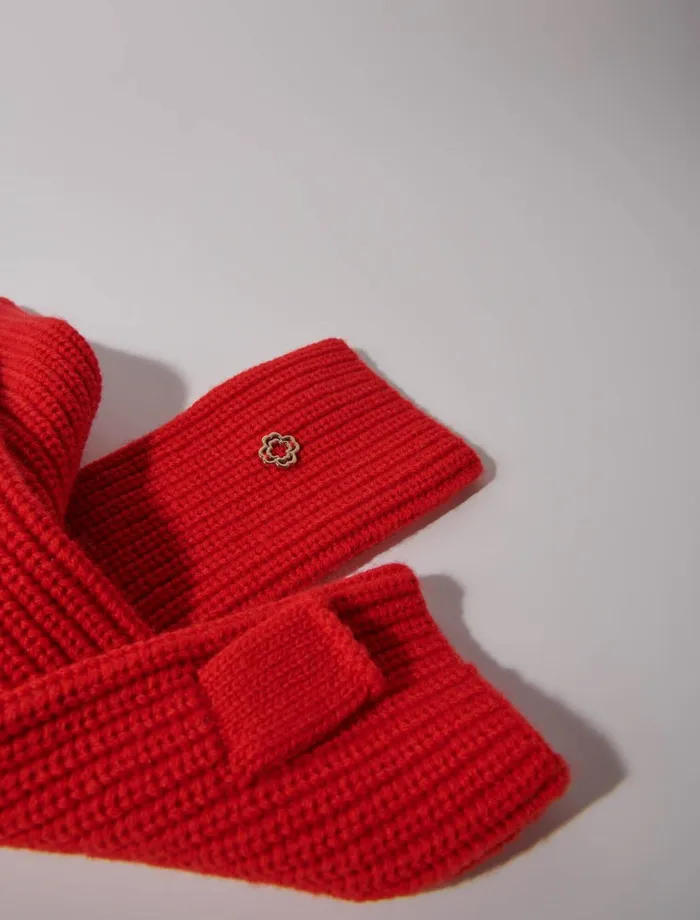 Other Accessories Women Maje Wool And Cashmere Mittens Red