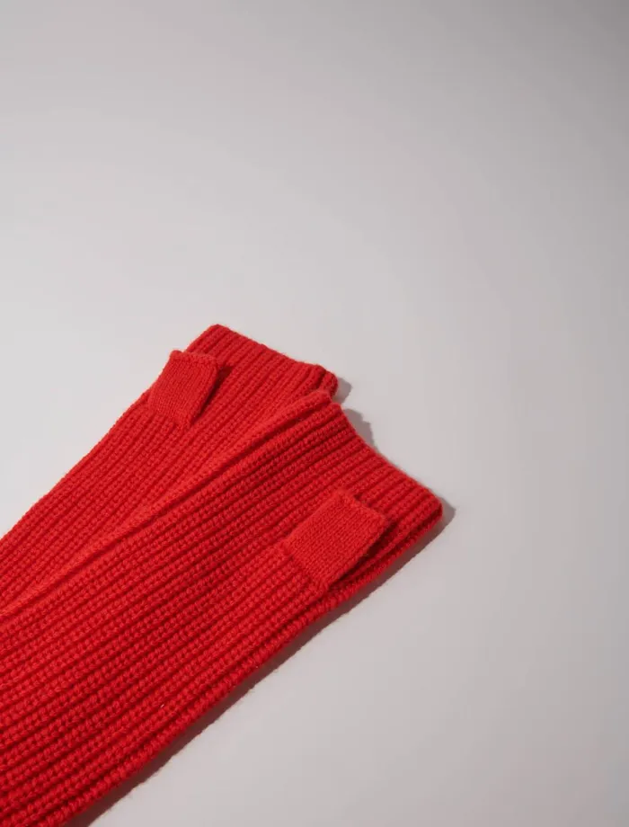 Other Accessories Women Maje Wool And Cashmere Mittens Red