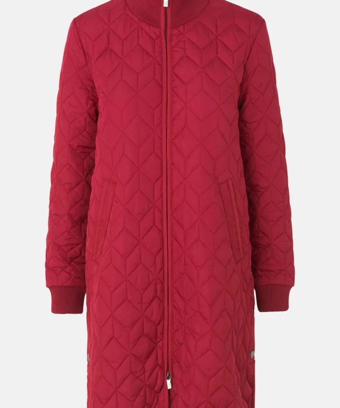 Padded Quilt Coat 8211 Rhubarb Outerwear Ilse Jacobsen All Jackets And Coats
