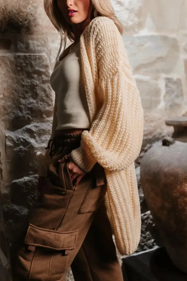 Palmer Long Cardigan In Cream Cream Women Bohme Outerwear