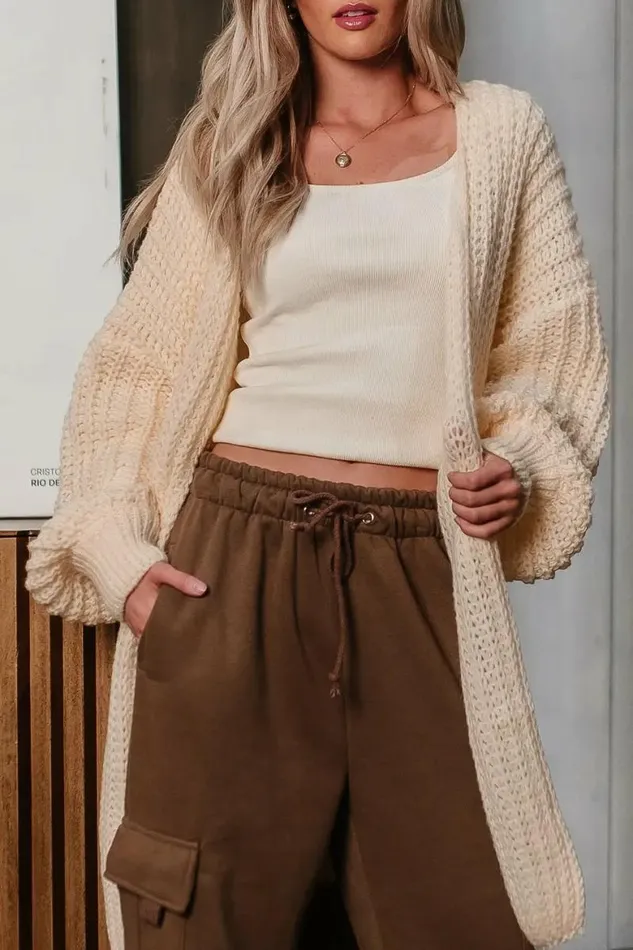 Palmer Long Cardigan In Cream Cream Women Bohme Outerwear