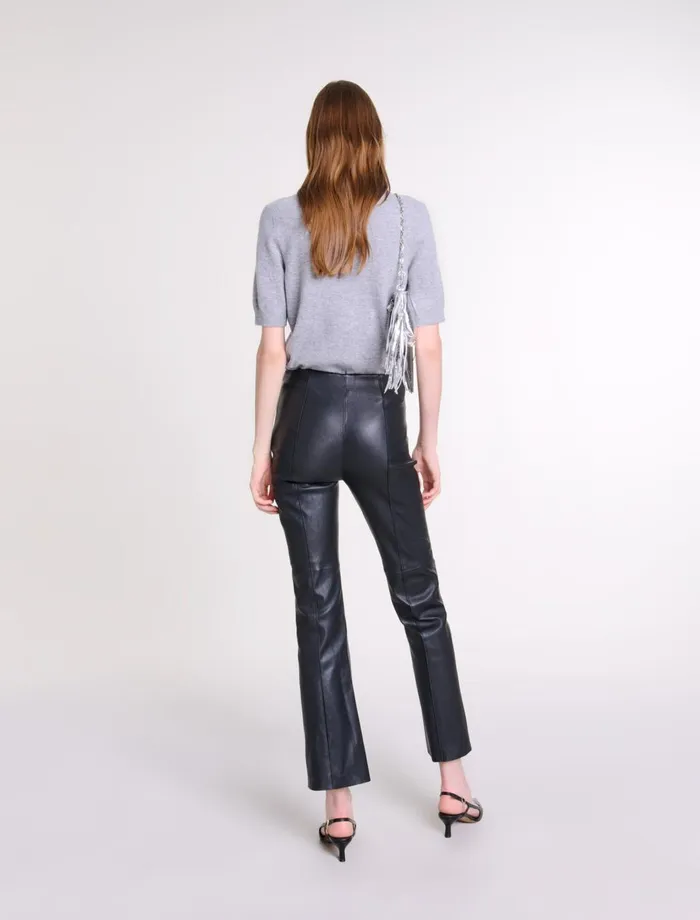 Pants and Jeans Women Maje Leather Trousers Black
