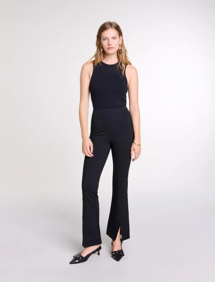 Pants and Jeans Women Maje Slit Trousers Black