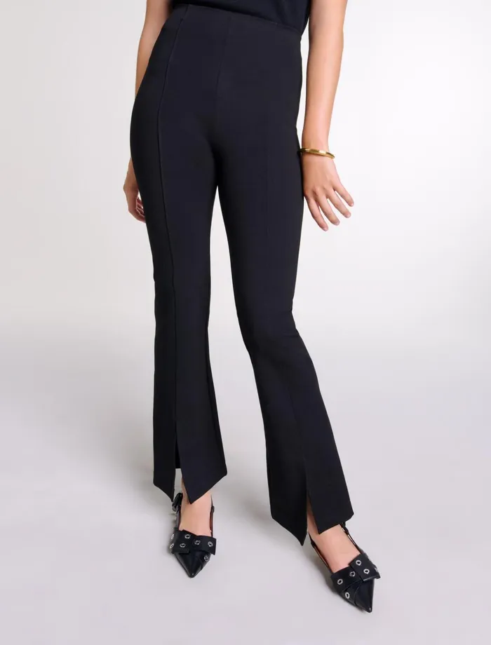 Pants and Jeans Women Maje Slit Trousers Black