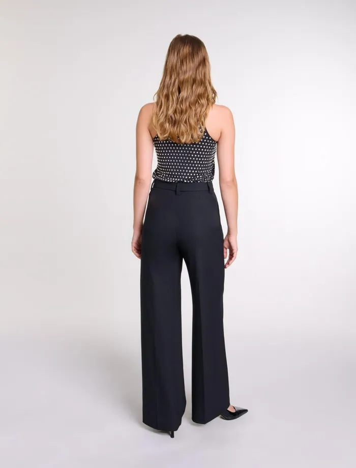 Pants and Jeans Women Maje WideLeg Suit Trousers Black