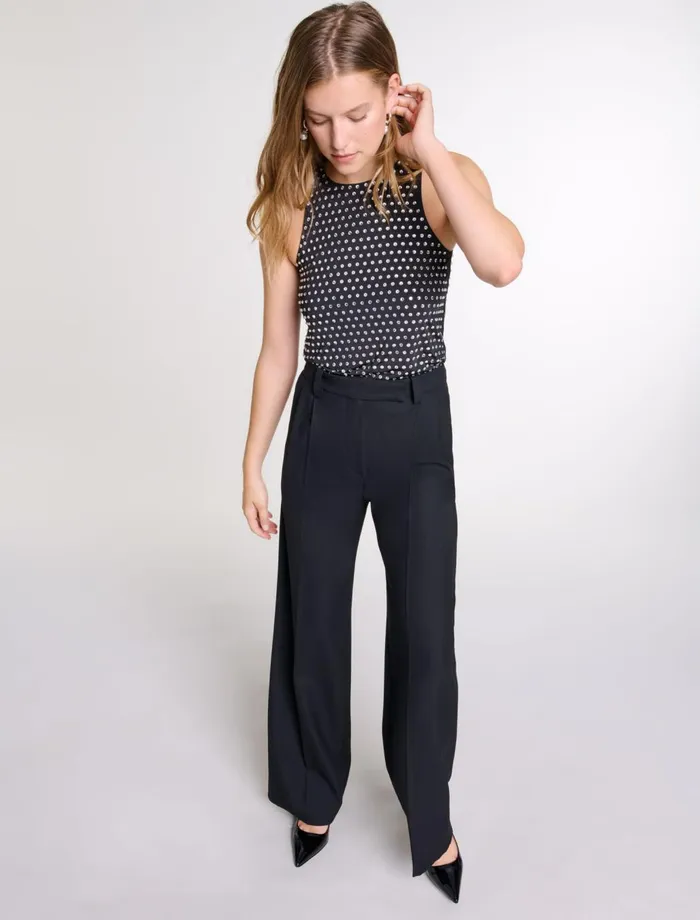 Pants and Jeans Women Maje WideLeg Suit Trousers Black