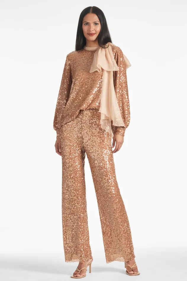 Pants and Jumpsuits Women Sachin and Babi Sequin Bri Pant 8211 Honey