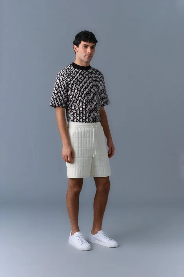 Pants and Shorts Men Mackage SEBASTIAN Vertical Quilted Shorts Cream