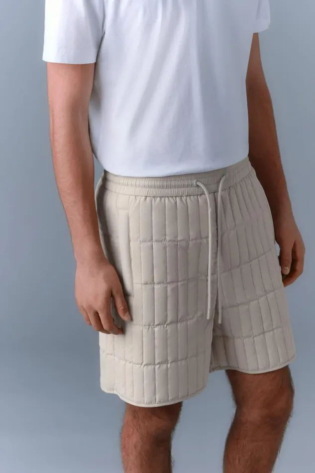 Pants and Shorts Men Mackage SEBASTIAN Vertical Quilted Shorts Cream