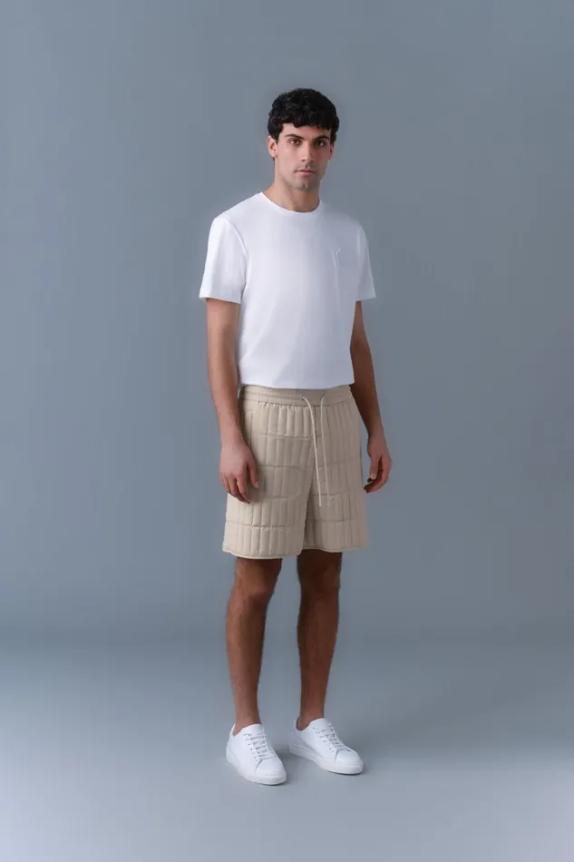 Pants and Shorts Men Mackage SEBASTIAN Vertical Quilted Shorts Cream