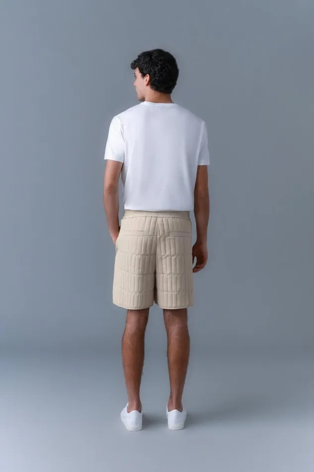 Pants and Shorts Men Mackage SEBASTIAN Vertical Quilted Shorts Cream