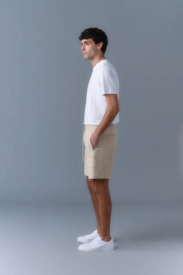 Pants and Shorts Men Mackage SEBASTIAN Vertical Quilted Shorts Cream