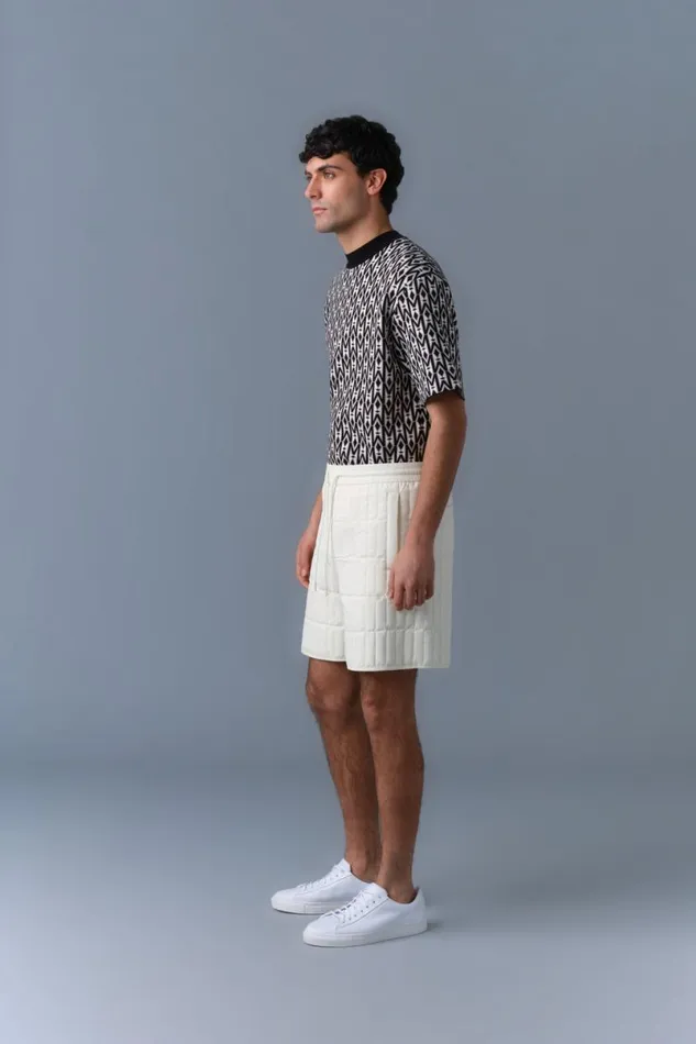 Pants and Shorts Men Mackage SEBASTIAN Vertical Quilted Shorts Cream