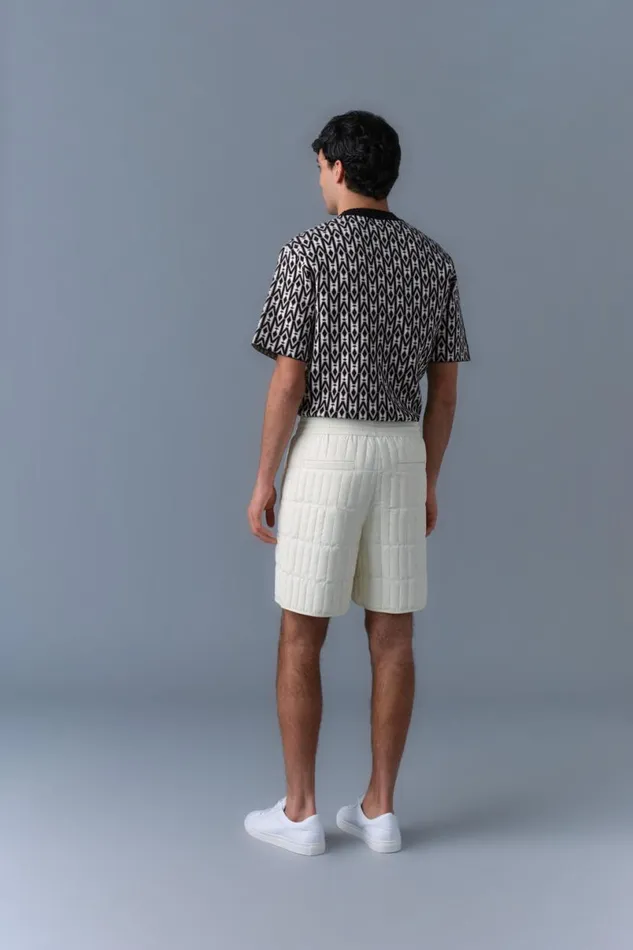 Pants and Shorts Men Mackage SEBASTIAN Vertical Quilted Shorts Cream