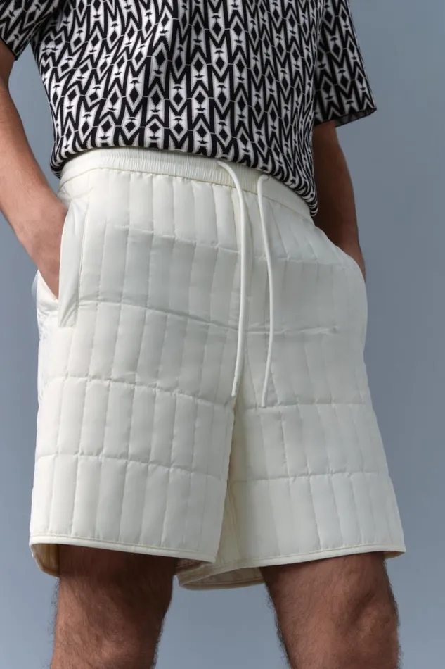 Pants and Shorts Men Mackage SEBASTIAN Vertical Quilted Shorts Cream