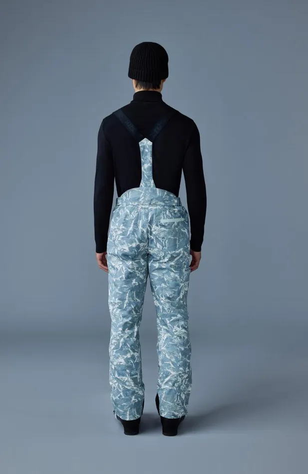 Pants Men Mackage KENYONFP Frost Pattern Ski Pants With Removable Suspender Sky Blue Frost Pants Men Mackage KENYONFP Frost Pattern Ski Pants With Removable Suspender Sky Blue Frost