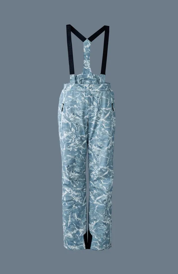 Pants Men Mackage KENYONFP Frost Pattern Ski Pants With Removable Suspender Sky Blue Frost Pants Men Mackage KENYONFP Frost Pattern Ski Pants With Removable Suspender Sky Blue Frost