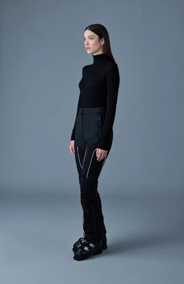 Pants Women Mackage MAIKA Techno Fleece Ski Pants With Articulated Knees And Smocked Detail Black