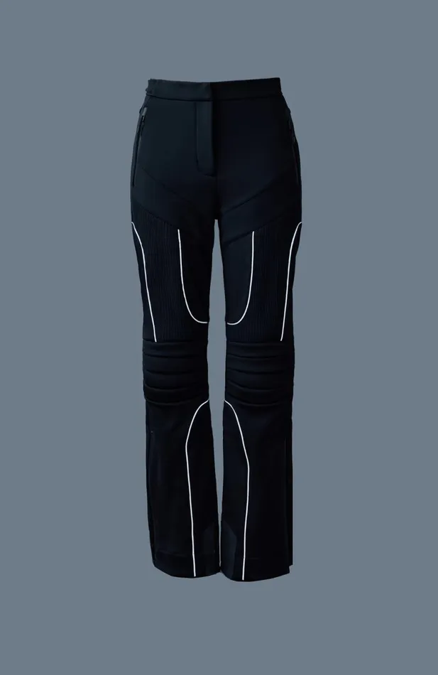 Pants Women Mackage MAIKA Techno Fleece Ski Pants With Articulated Knees And Smocked Detail Black Pants Women Mackage MAIKA Techno Fleece Ski Pants With Articulated Knees And Smocked Detail Black