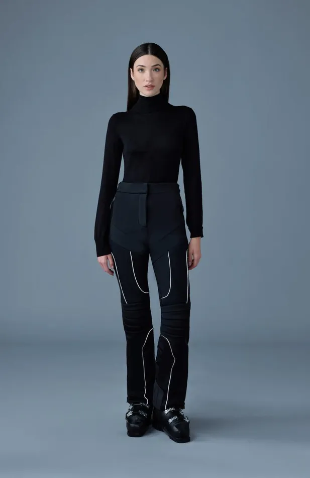 Pants Women Mackage MAIKA Techno Fleece Ski Pants With Articulated Knees And Smocked Detail Black Pants Women Mackage MAIKA Techno Fleece Ski Pants With Articulated Knees And Smocked Detail Black