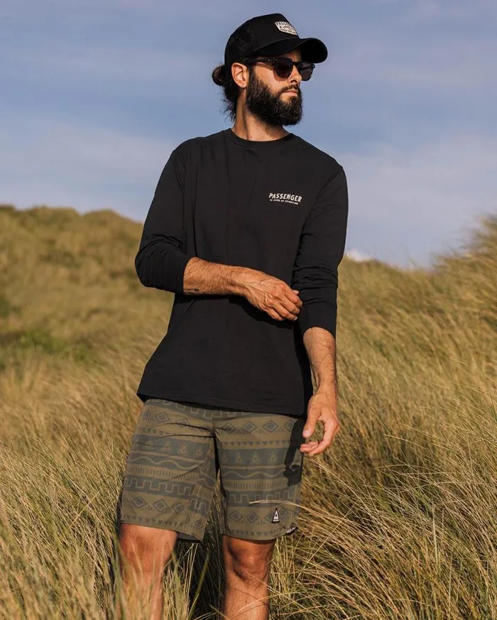 Passenger Clothing Breaks Recycled Boardshort Abstract Stripe Khaki Men Shorts